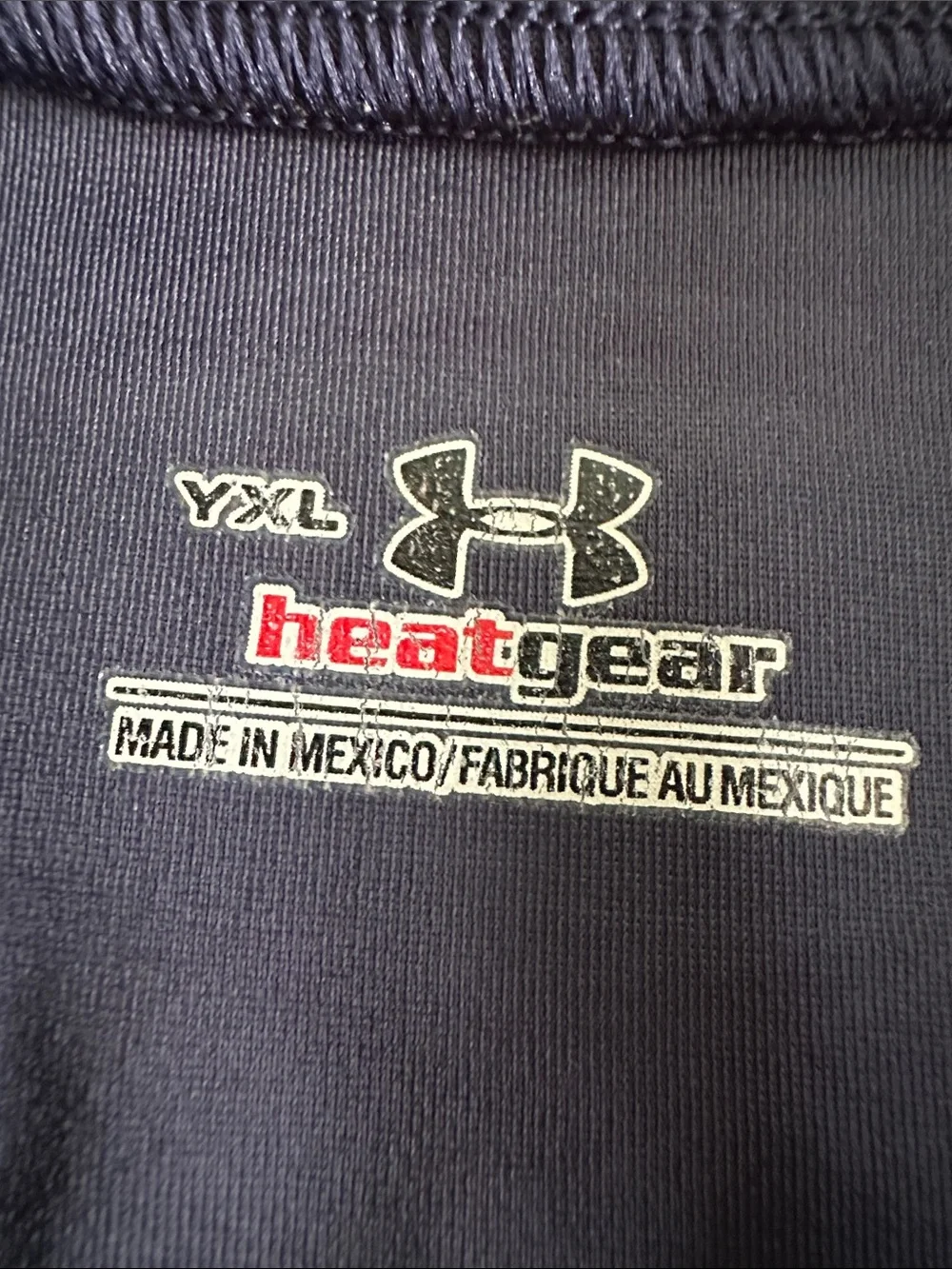 Under Armour Navy Long-Sleeve Performance Tee with White & Light Blue Print YXL